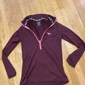 PINK Victoria's Secret Maroon Pullover with Pink Accents